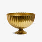 Fluted Round Bowl (Gold) Front View