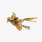 Bird Ornament With Clip (Gold) Side View