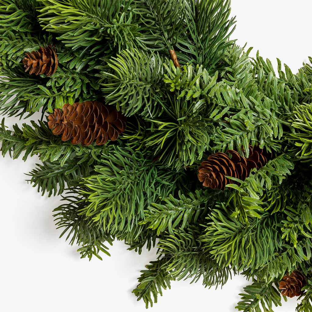 Fraser Fir & Pinecone Wreath 60cm Close Up