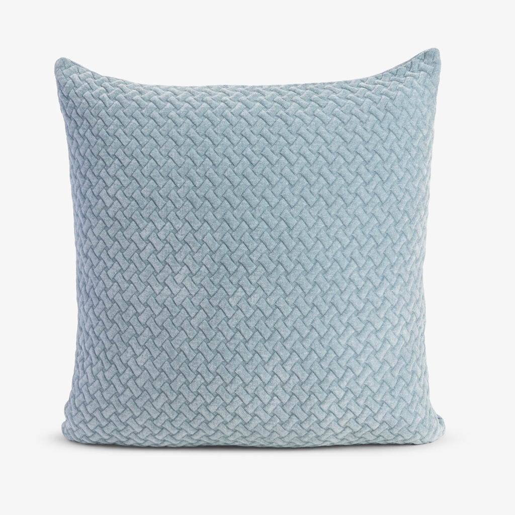 Geo Velvet Cushion Cover Blue Front View