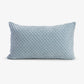 Geo Velvet Rectangular Cushion Cover Blue Front View