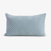 Geo Velvet Rectangular Cushion Cover Blue Front View