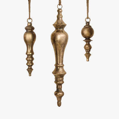Giant Long Metal Hanging Ornaments (Gold) Group Shot