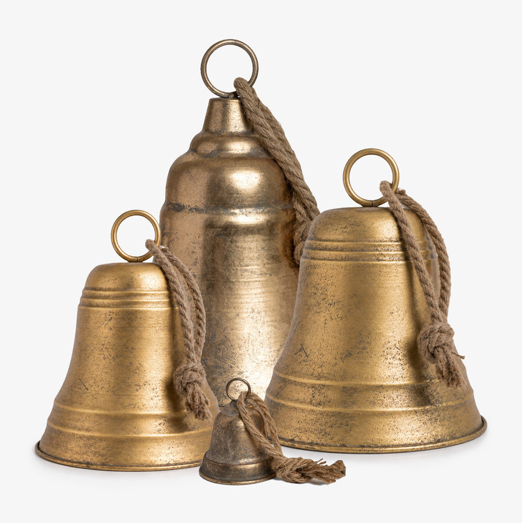 Giant Metal Hanging Bells (Gold)