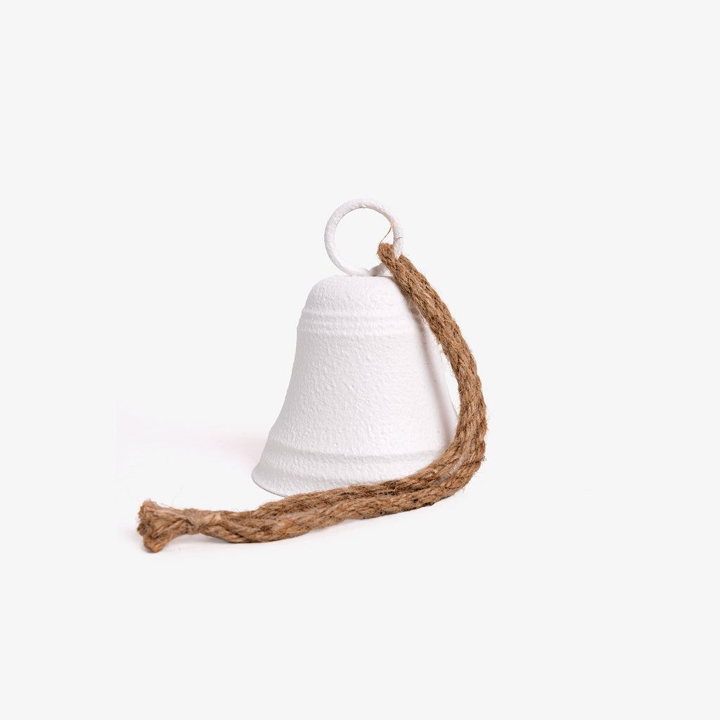 Giant White Metal Hanging Bell 13cm