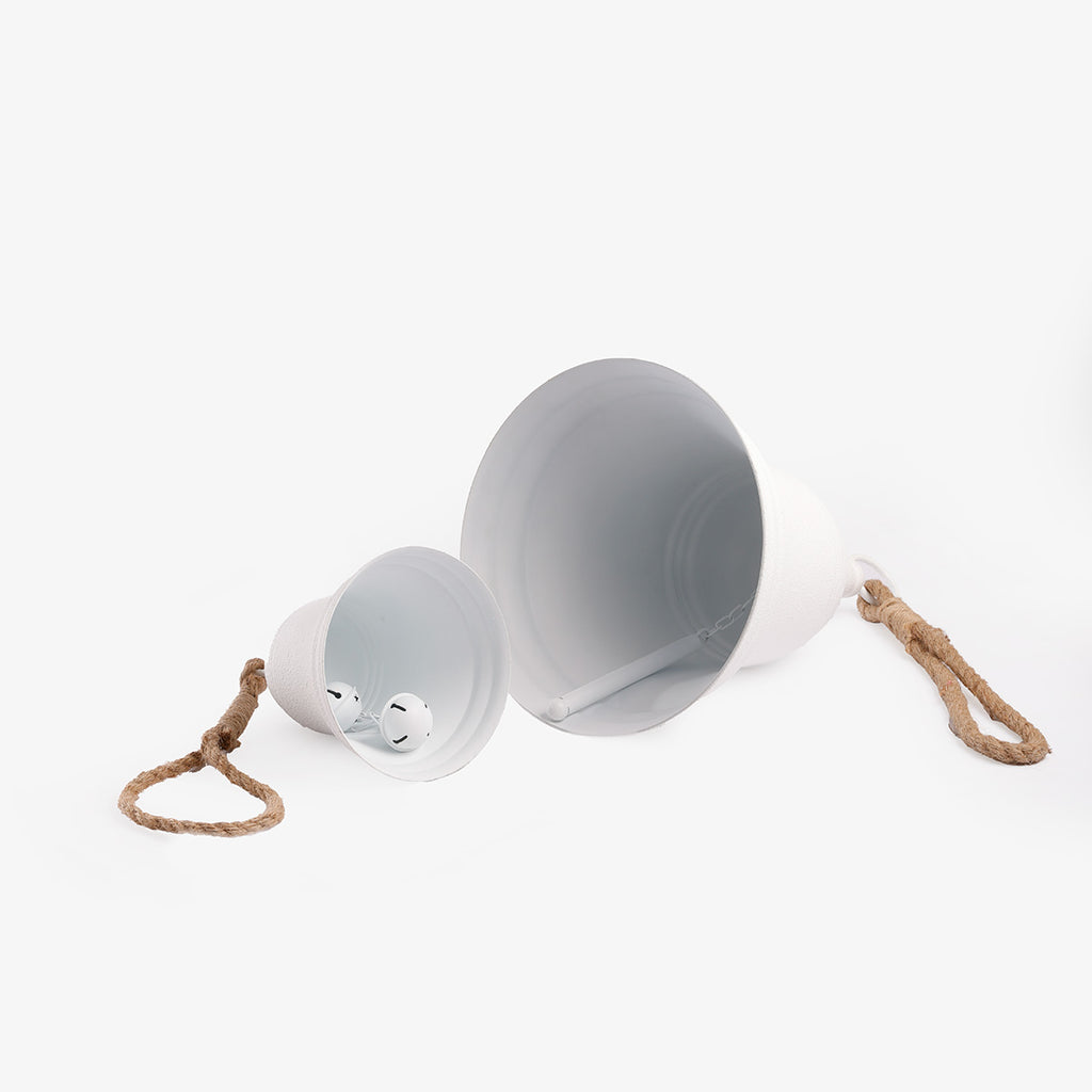 Giant Metal Hanging Bells (White) Inside