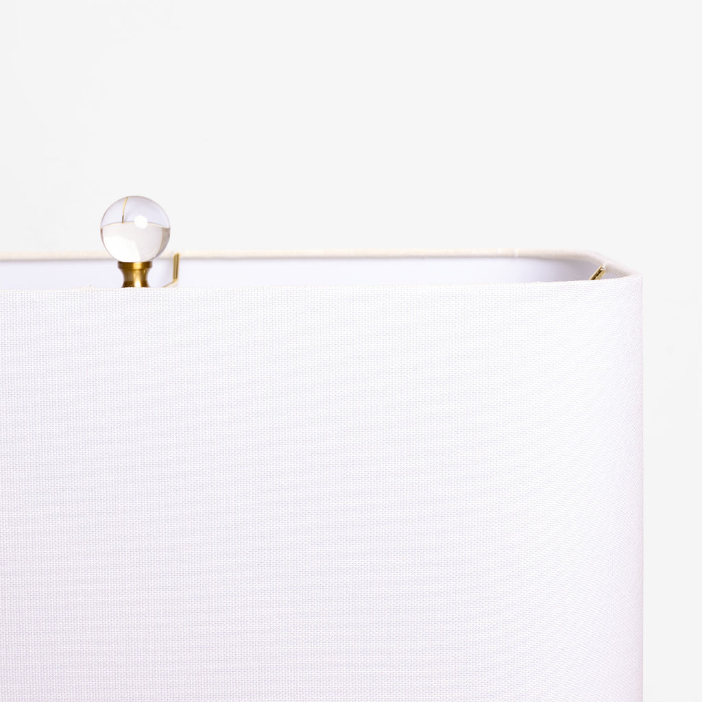 Glass Rectangular Lamp with Shade Detail