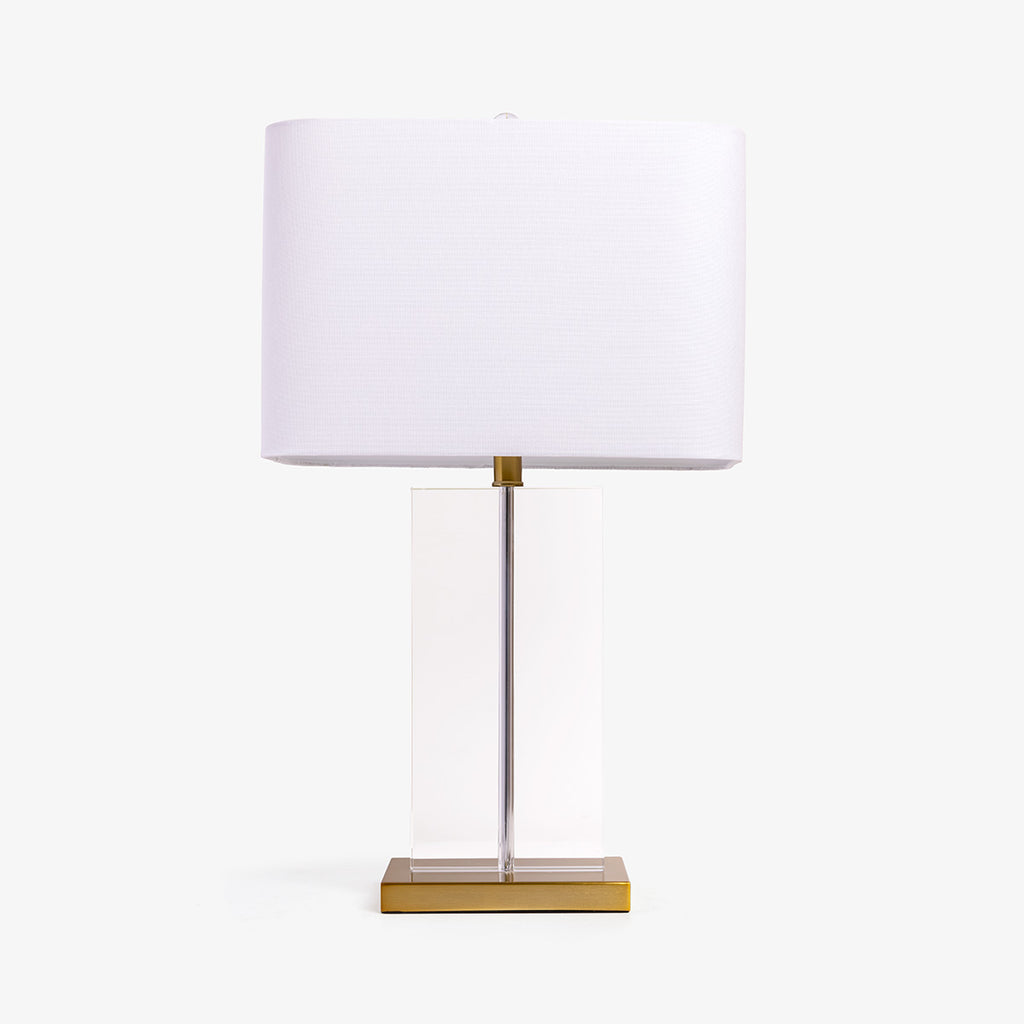 Glass Rectangular Lamp with Shade