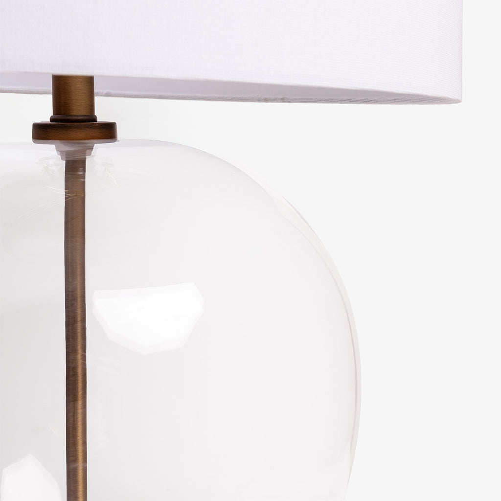 Glass Rounded Lamp with Shade Base Detail
