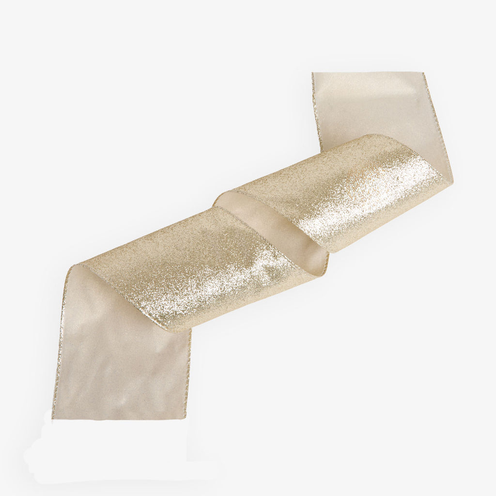 Glitter Wire Ribbon (Champagne) Front View