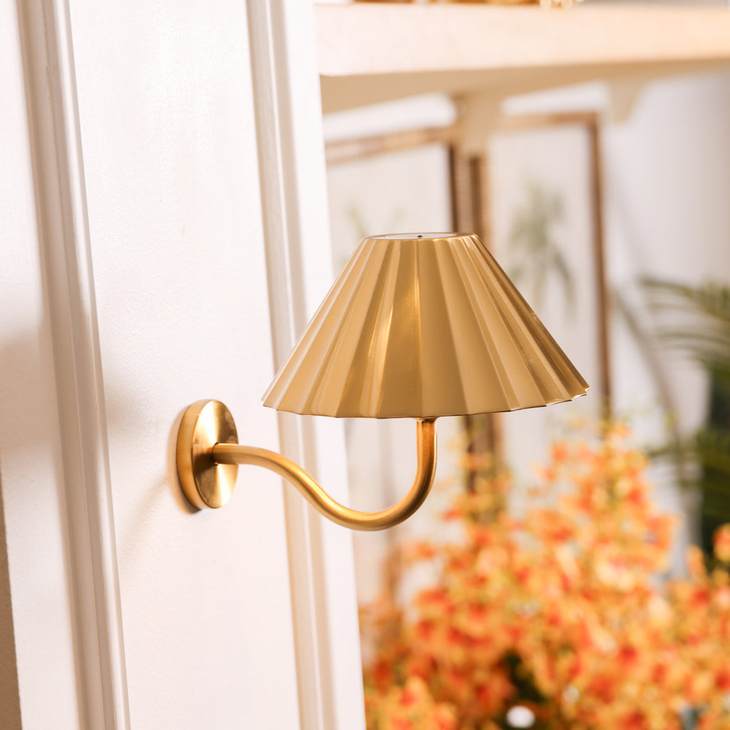 Gold Cordless Wall Light Styled Living Room