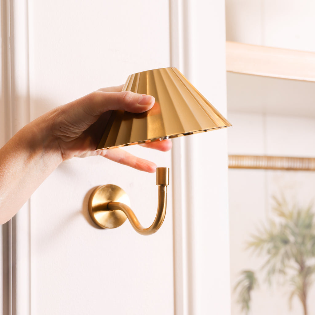Gold Cordless Wall Light Detail