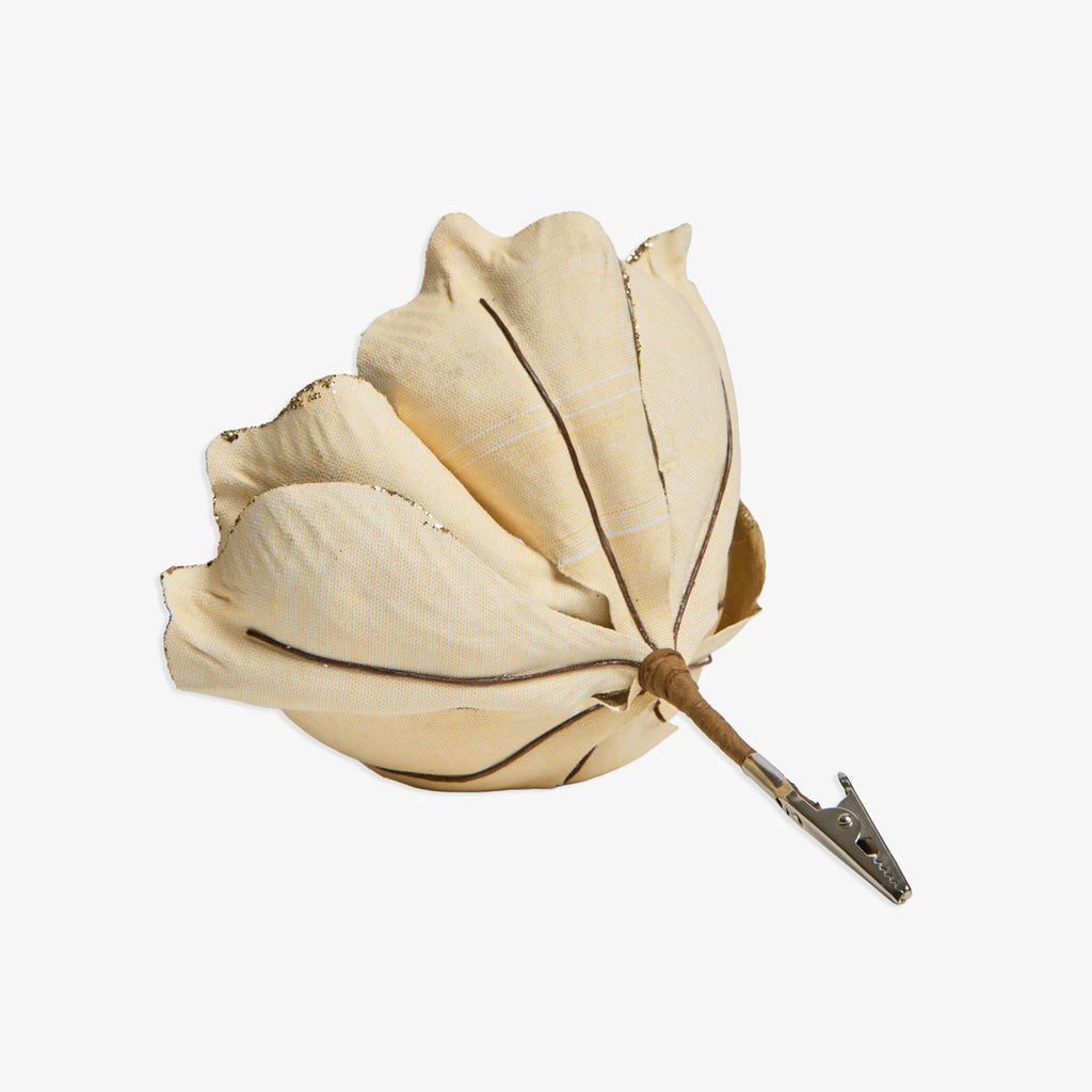  Flower Ornament With Clip (Gold) Back View
