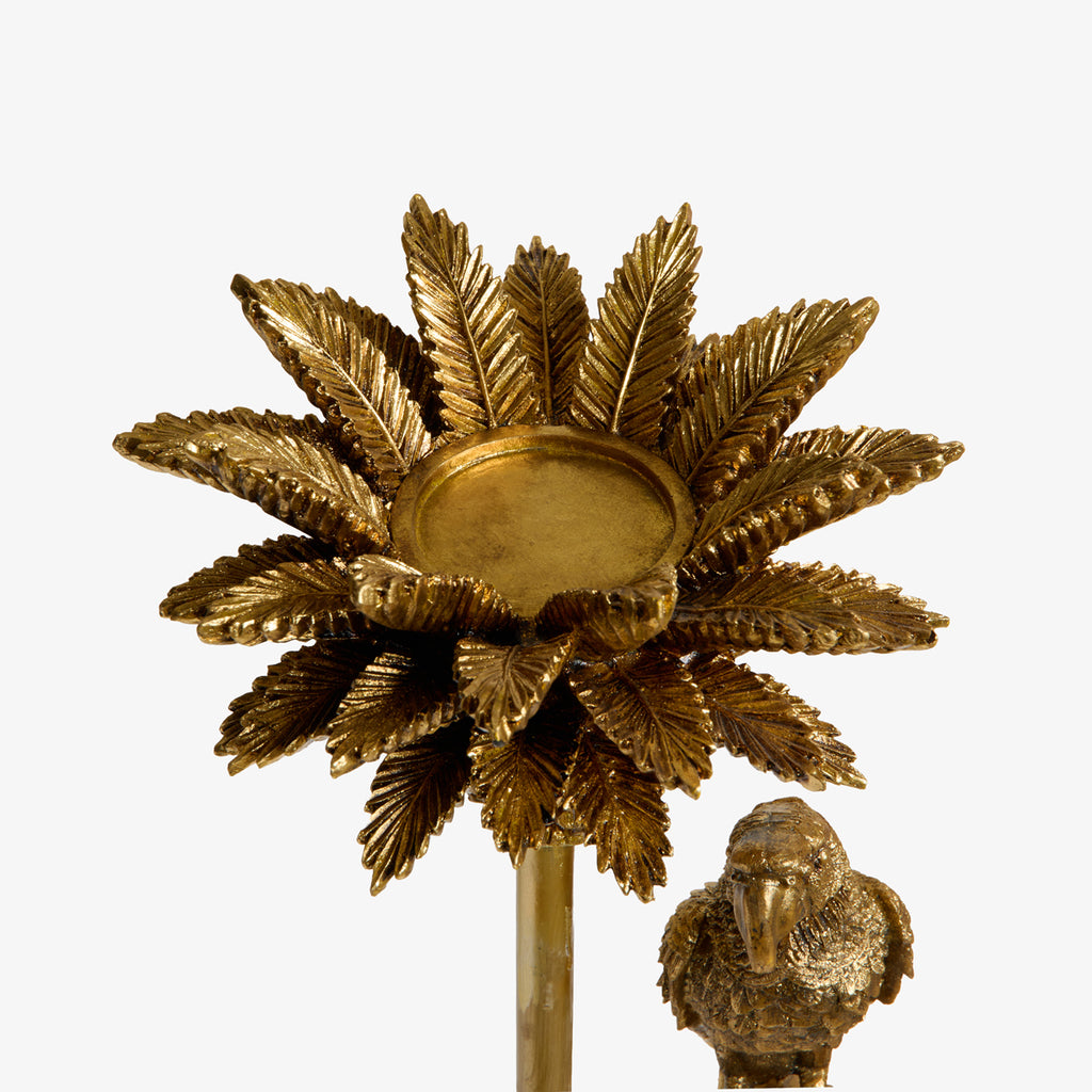 Majestic Parrot (Gold) Close Up of Candle Holder