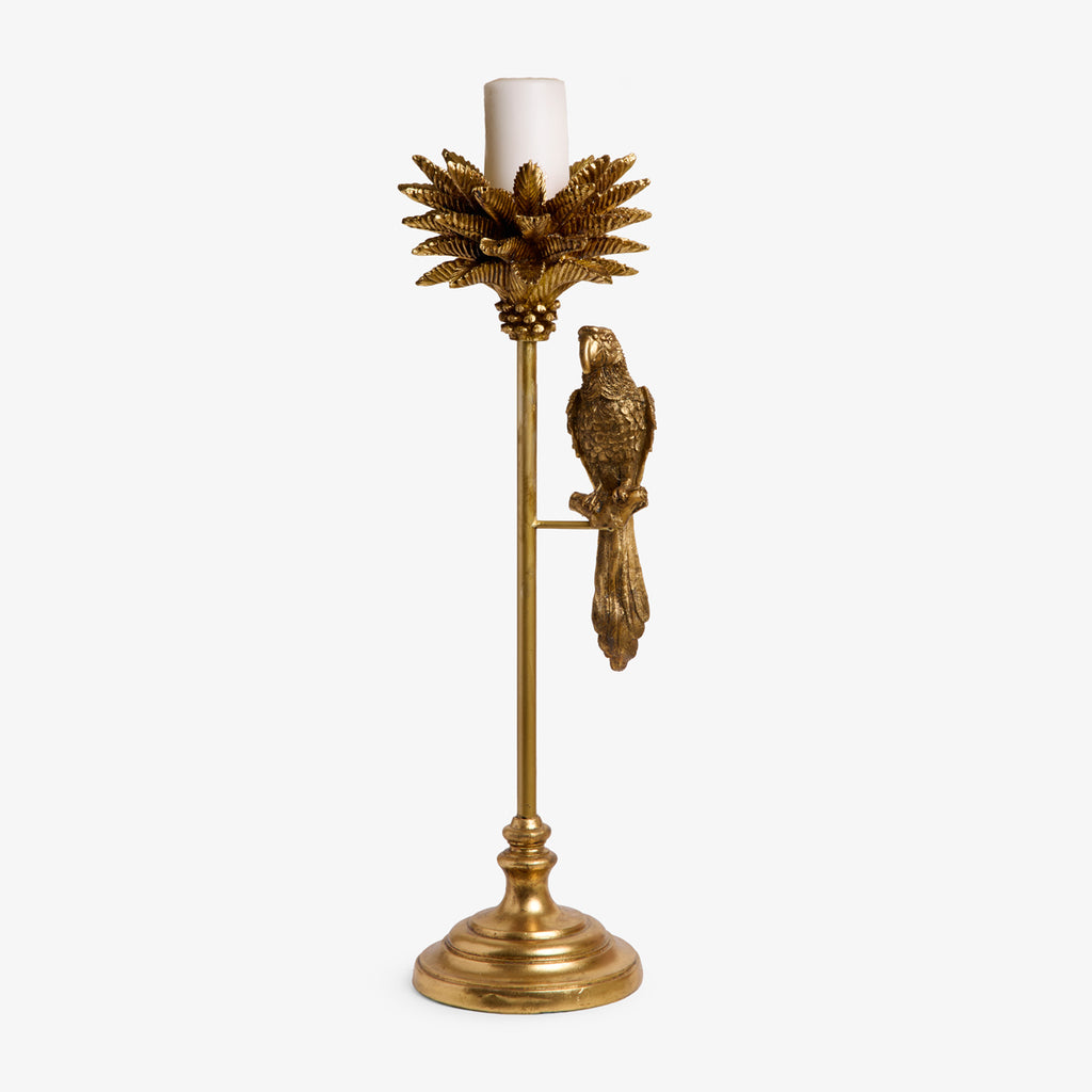 Majestic Parrot (Gold) Front View with Candle