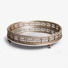 Gold Round Mirror Tray With Feet