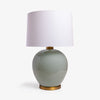 Green Glass Lamp with Shade
