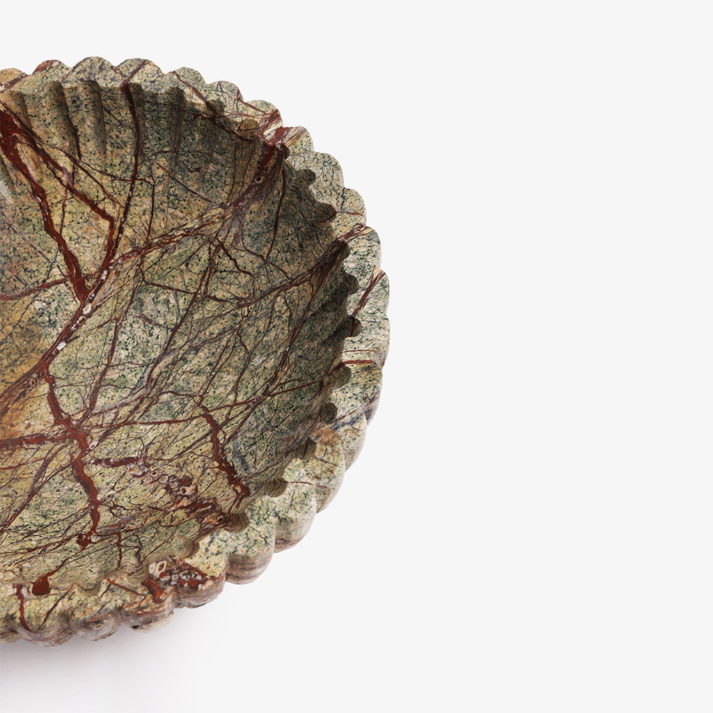 Green Marble Bowl 20cm Detail Flat Lay