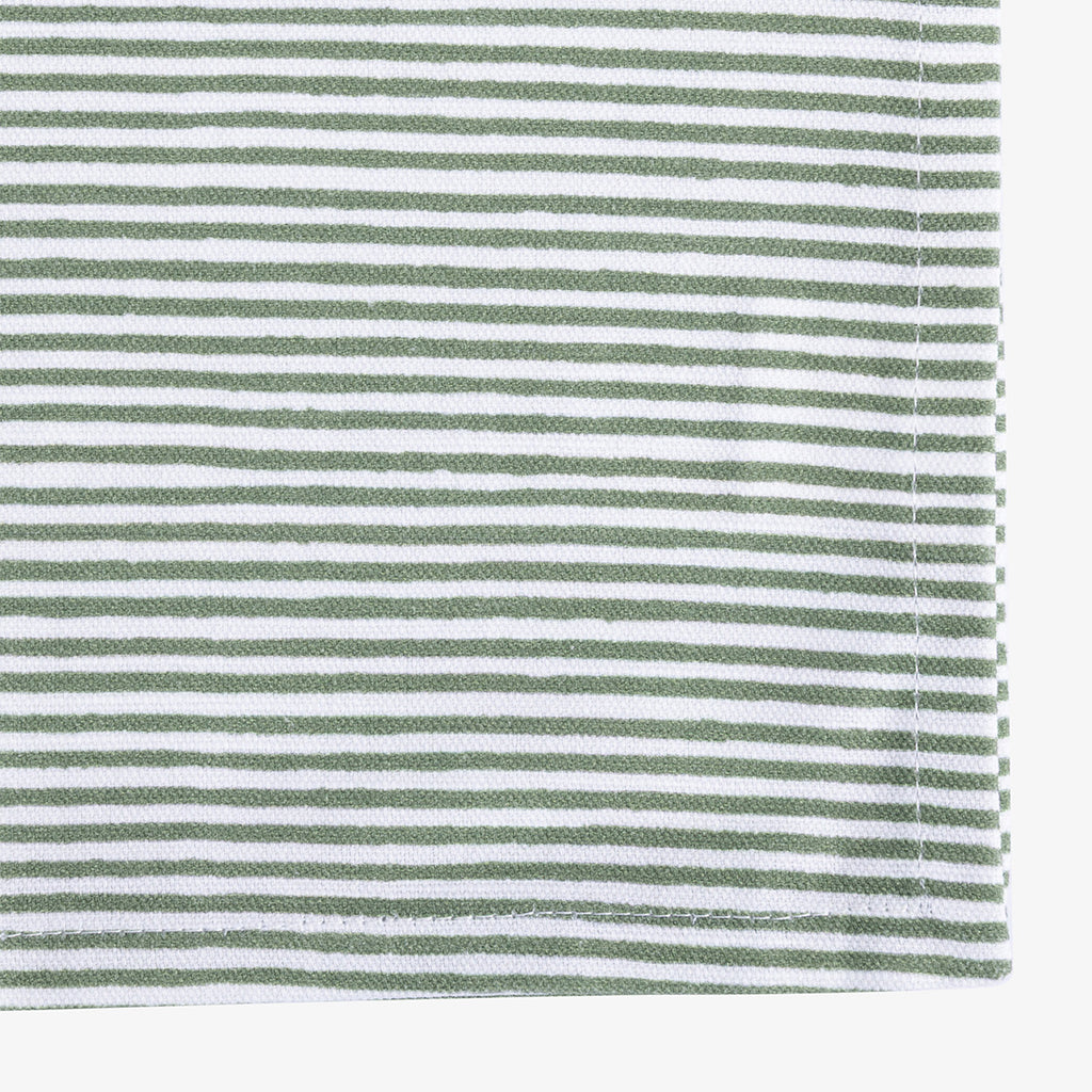 Green Stripe Napkins (Set of 4) Close Up