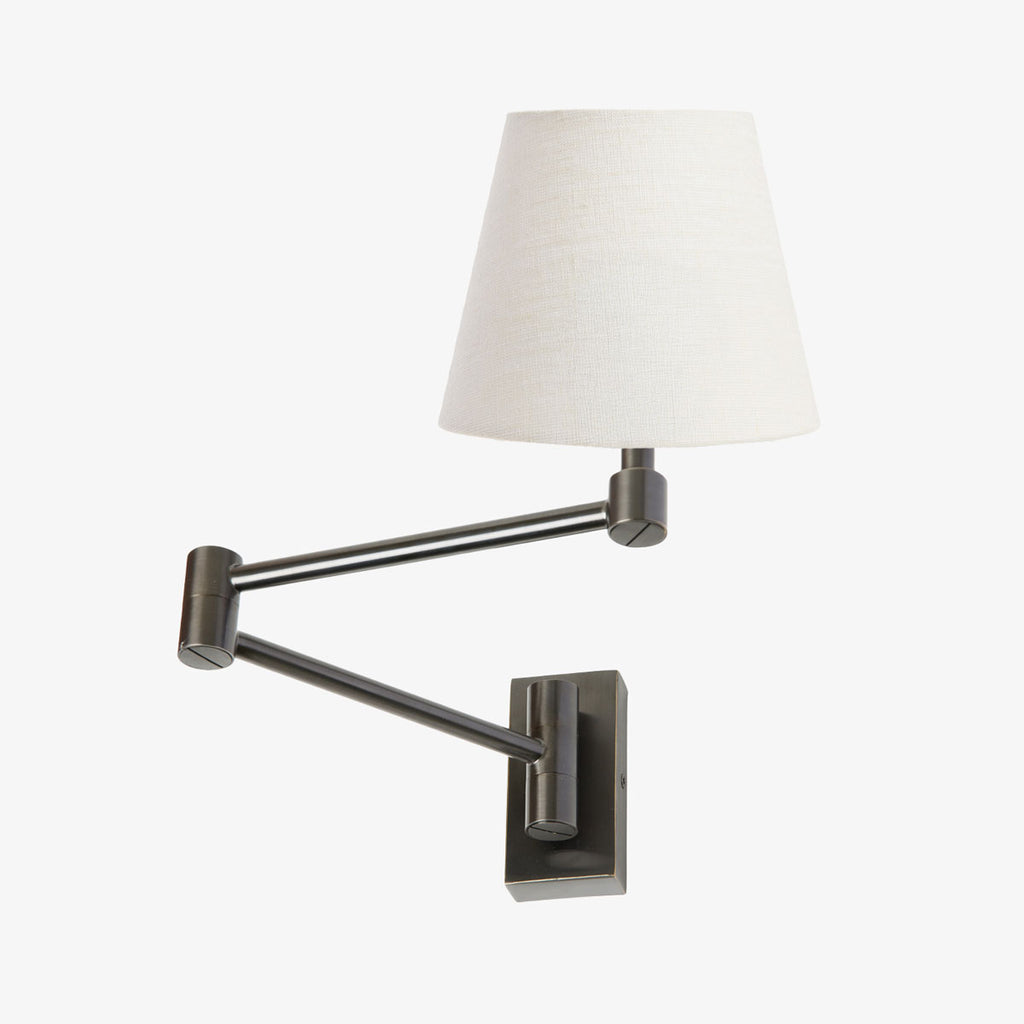Ella Swing Arm Wall Light (Gunmetal Grey) With Shade