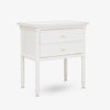 Hamilton Bedside Table with Marble Top (White) Side View