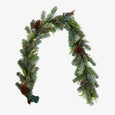 Hampton Blueberry Garland with Lights 180cm Front View