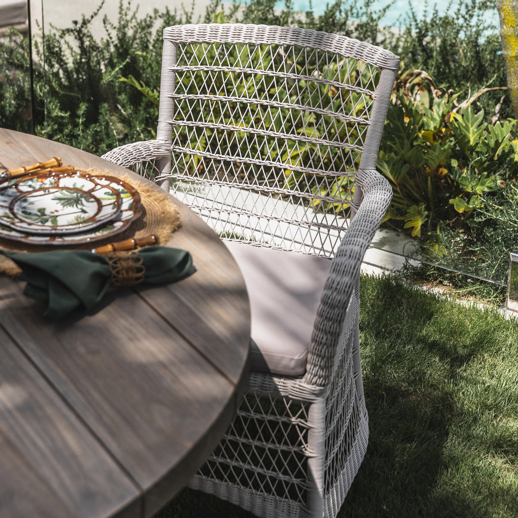 Hampton Outdoor Dining Chair White With Ecru