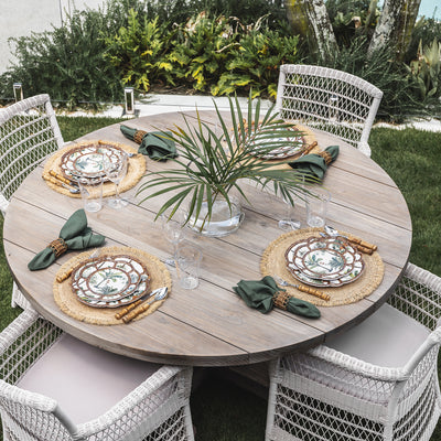 Hampton Outdoor Dining Table Teak Round 150cm Styled Outdoor