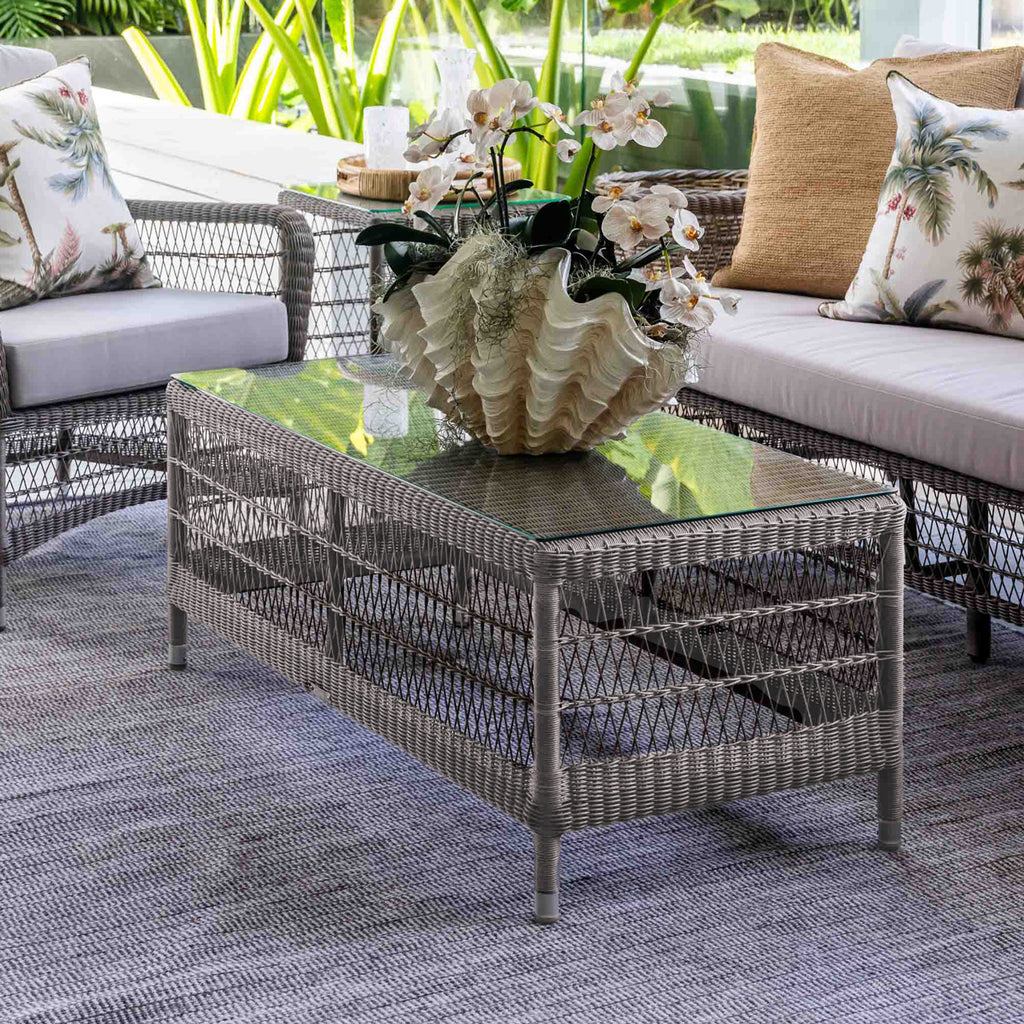 Hampton Outdoor Coffee Table Rectangular Stone Styled