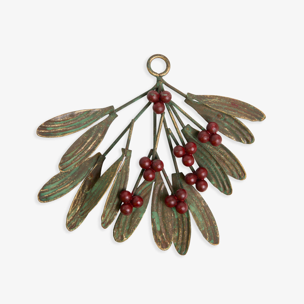 Metal Hanging Berry Spray (Red) Front View