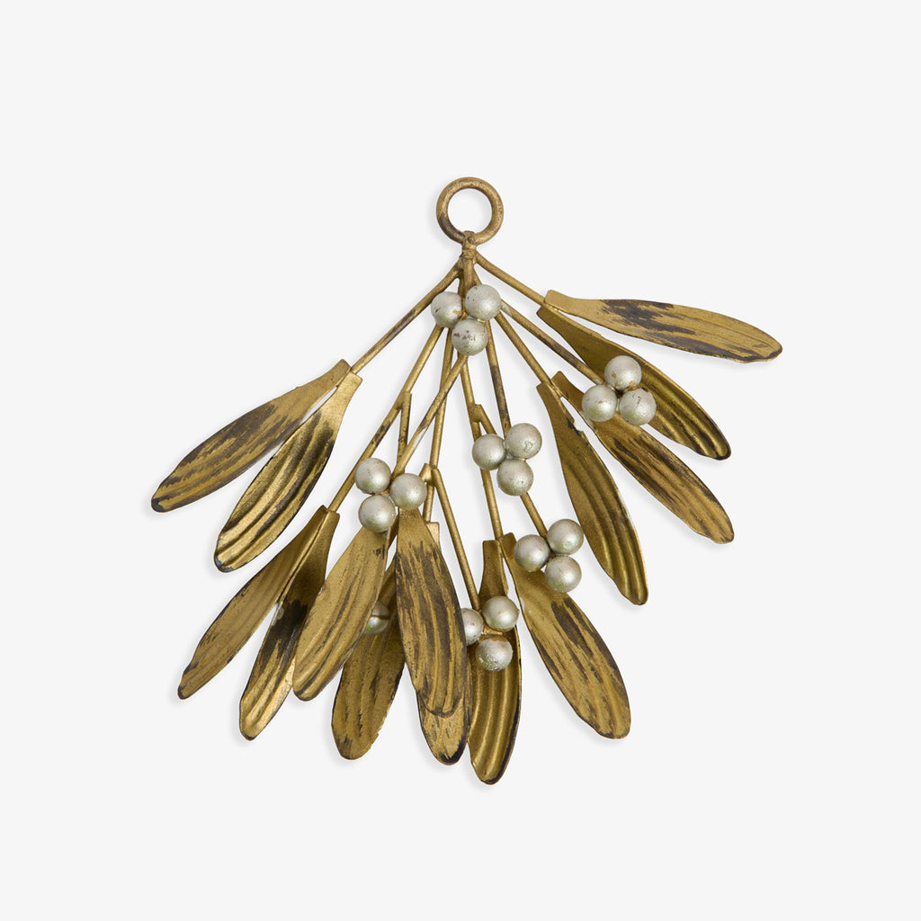 Metal Hanging Berry Spray (Silver) Front View