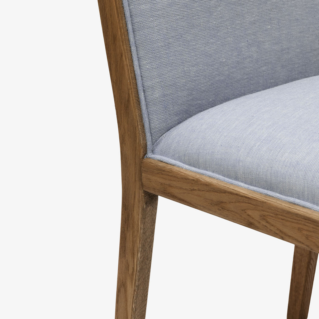 Harper Oak Dining Chair (Duck Egg Blue) Close Up