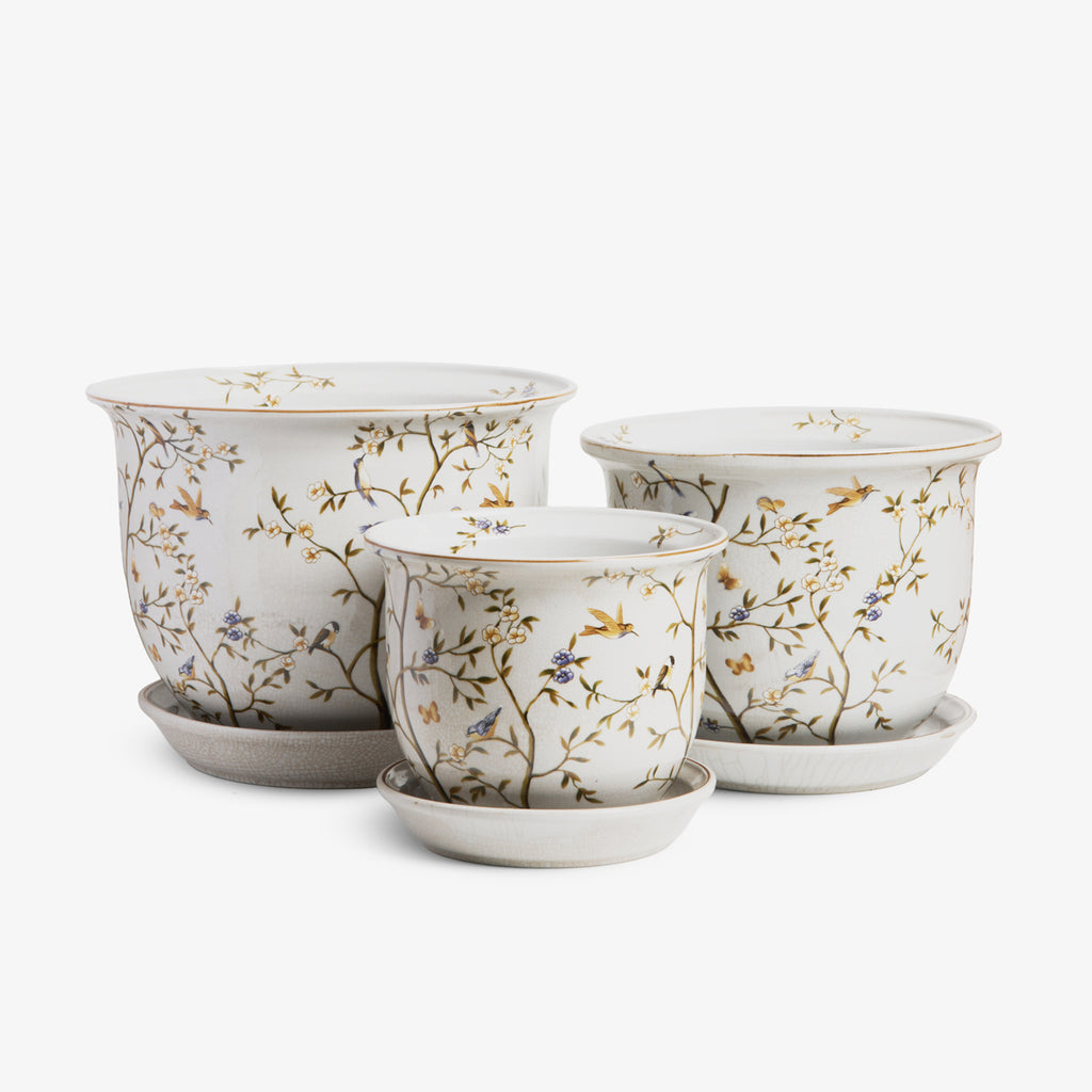 Hummingbird Planters With Saucer Group Shot