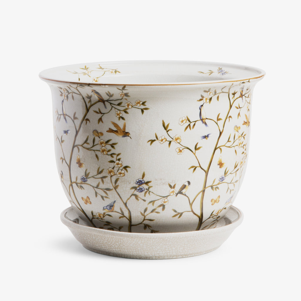 Hummingbird Planters With Saucer Front View