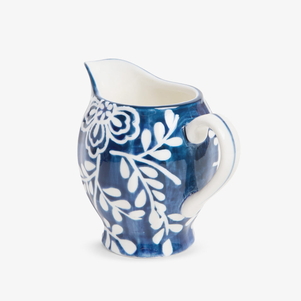 Indigo Bloom Blue & White Floral Jug Back View