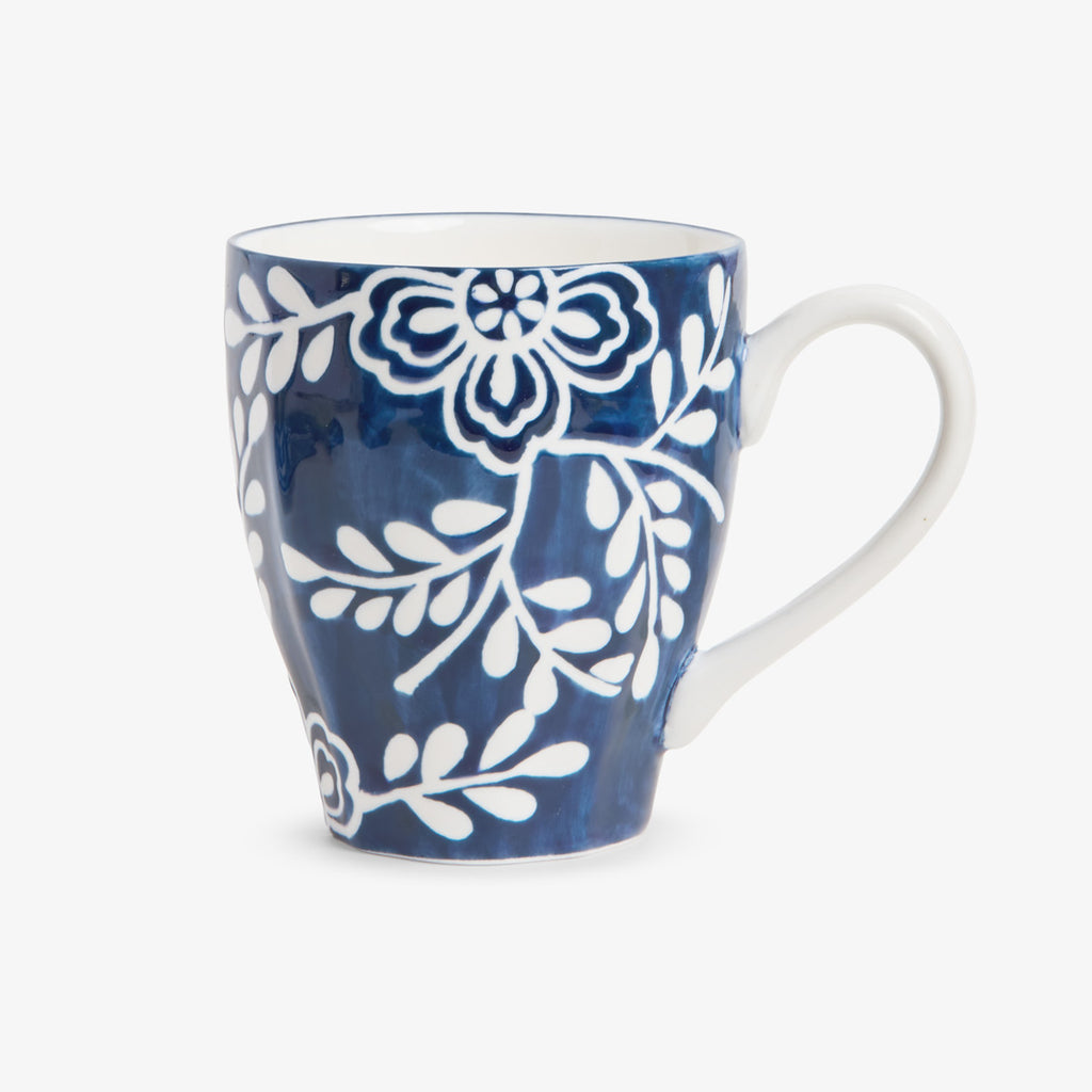 Indigo Bloom Blue & White Floral Mug Side View