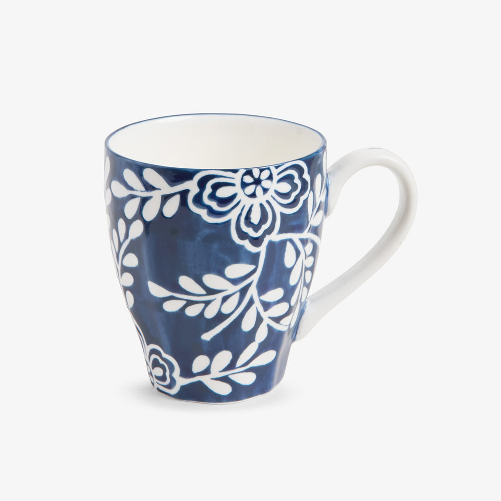 Indigo Bloom Blue & White Floral Mug Top View