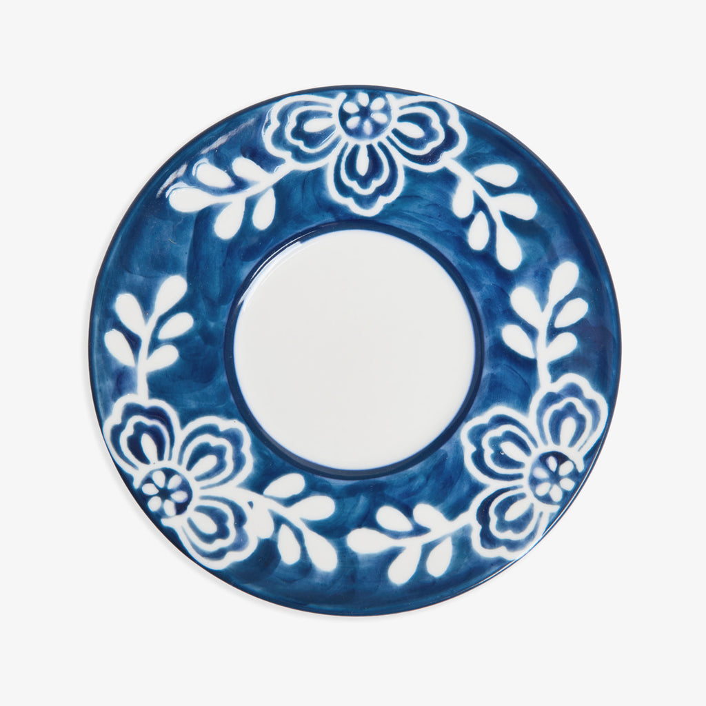 Indigo Bloom Blue & White Floral Tea Cup & Saucer Saucer Top View