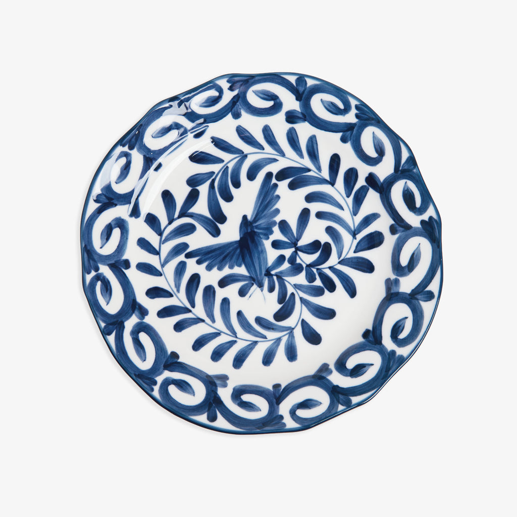 Indigo Sky Blue & White Bird Dinnerware Dessert Plate