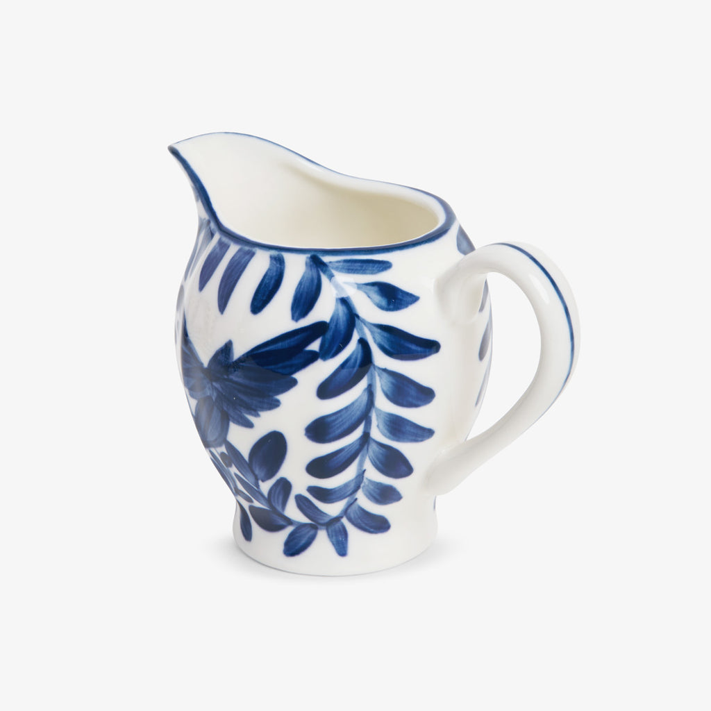 Indigo Sky Blue & White Bird Jug Top View