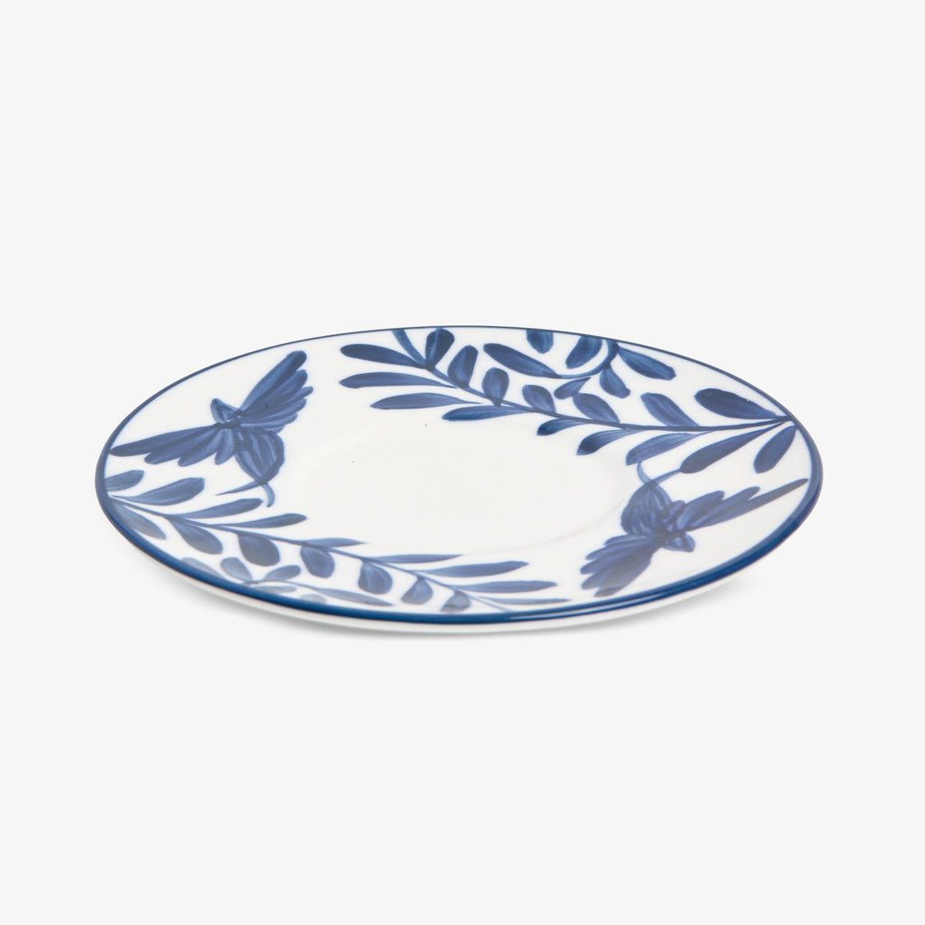 Indigo Sky Blue & White Bird Tea Cup & Saucer Saucer Plate Top View