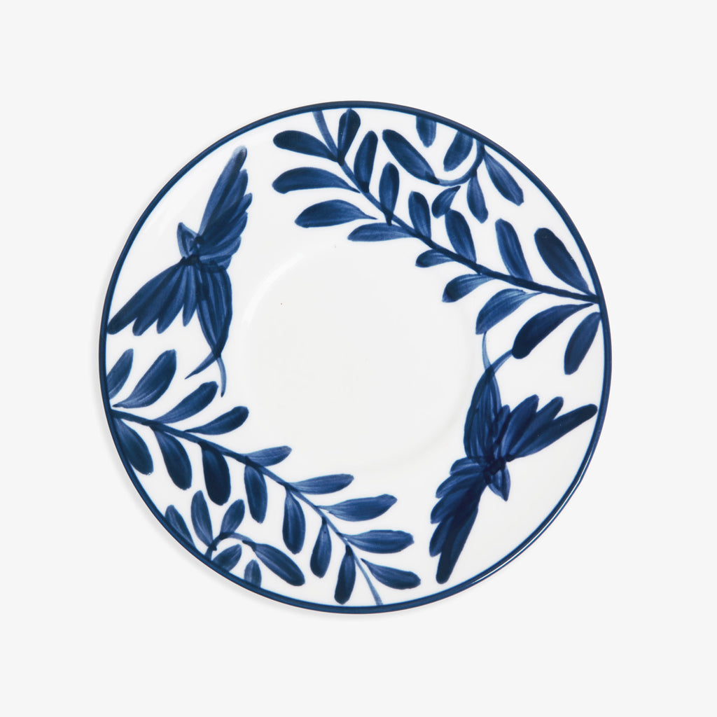 Indigo Sky Blue & White Bird Tea Cup & Saucer Saucer Top View