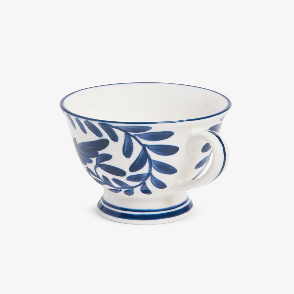 Indigo Sky Blue & White Bird Tea Cup & Saucer Tea Cup Side View
