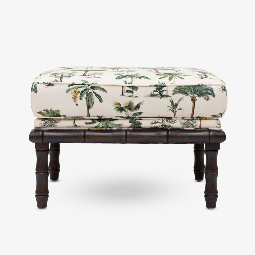Indira Bamboo Ottoman (Brown & Le Palm) Front View