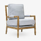 Indira Oak Bamboo Armchair (Duck Egg Blue) Front View