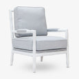 Indira White Grain Bamboo Armchair (Duck Egg) Front View
