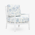 Indira White Grain Bamboo Armchair (Spring Floral) Front View