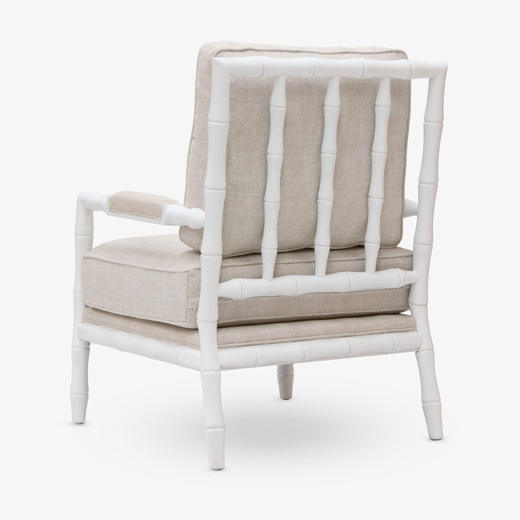 Indira White Grain Bamboo Armchair (Natural) Back View