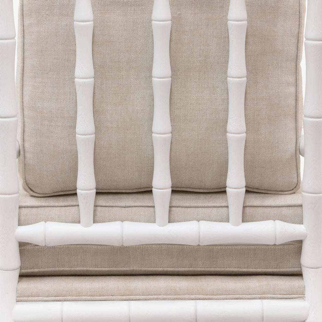 Indira White Grain Bamboo Armchair (Natural) Back View