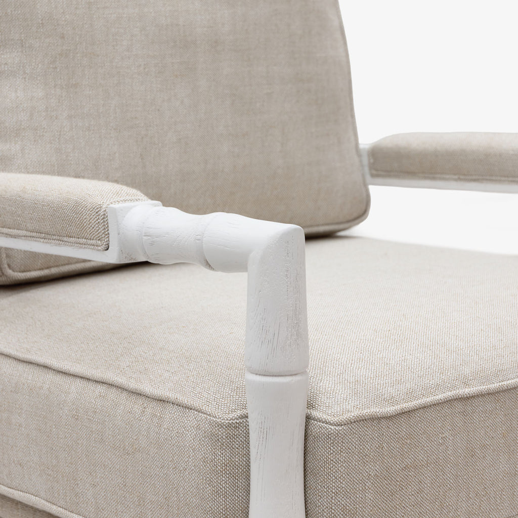Indira White Grain Bamboo Armchair (Natural) Close Up